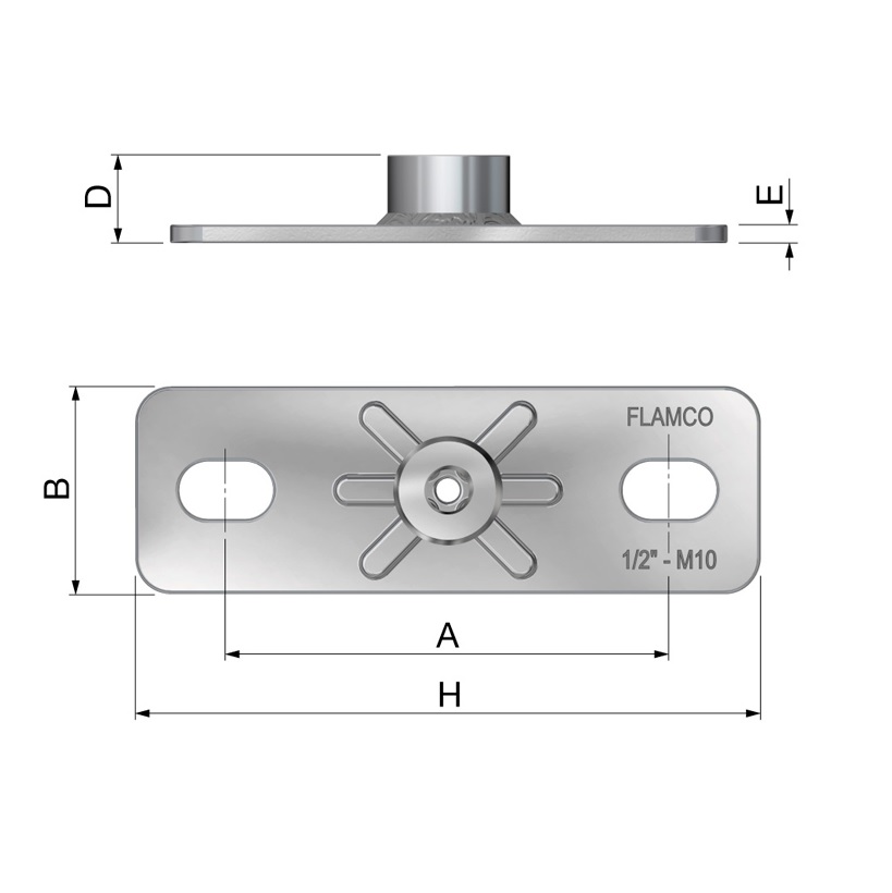 Fótstk.m/ró 10mm 80x30