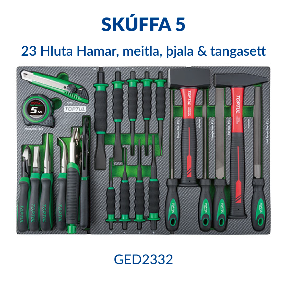 Verkfæravagn S5 340 hluta ABS toppur