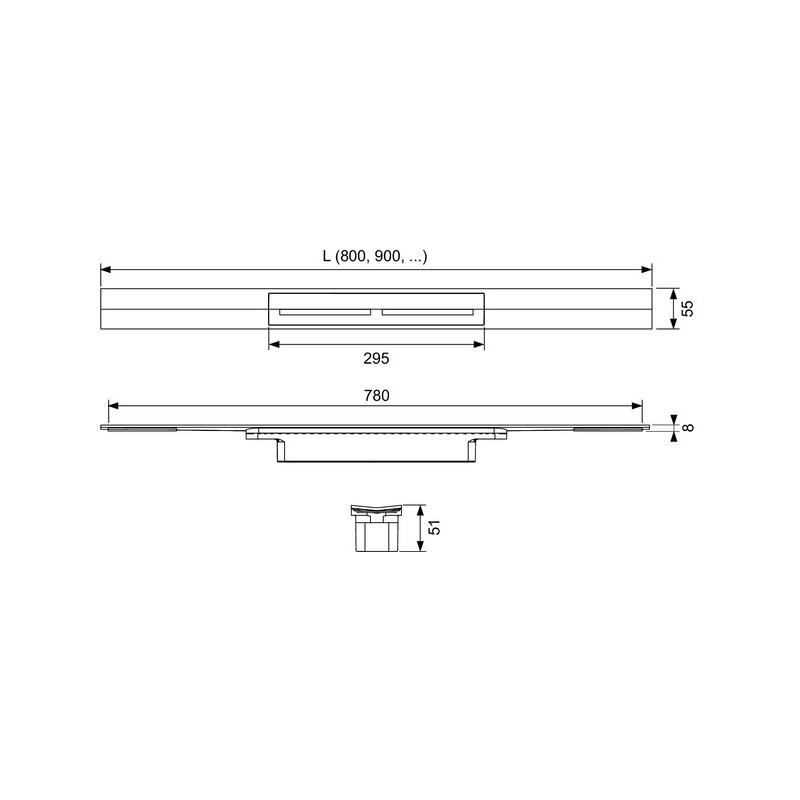 TECEdrainprofile Renna 1200mm Stál