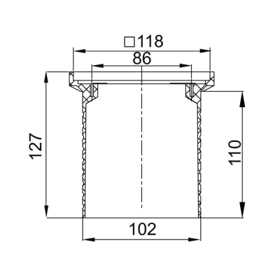 Upphækkun f svalanf plast H.127mm