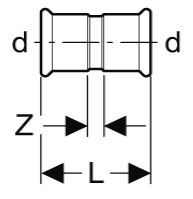 Múffur 22 mm galv/press