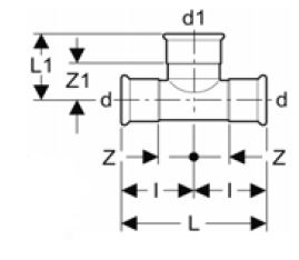 Té 15x18x15 galv/pres