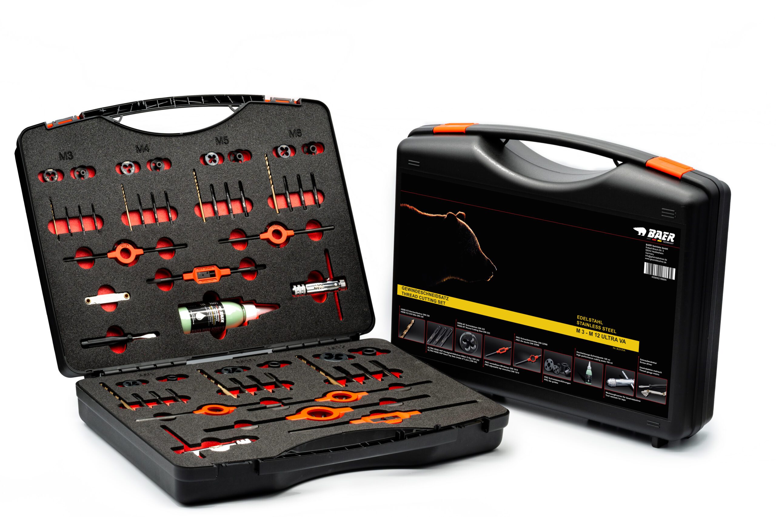 Snittsett M3-M12 tappar og bakkar HSSE