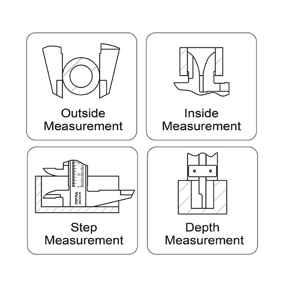 Skíðmál Toptul - Stainless 150mm