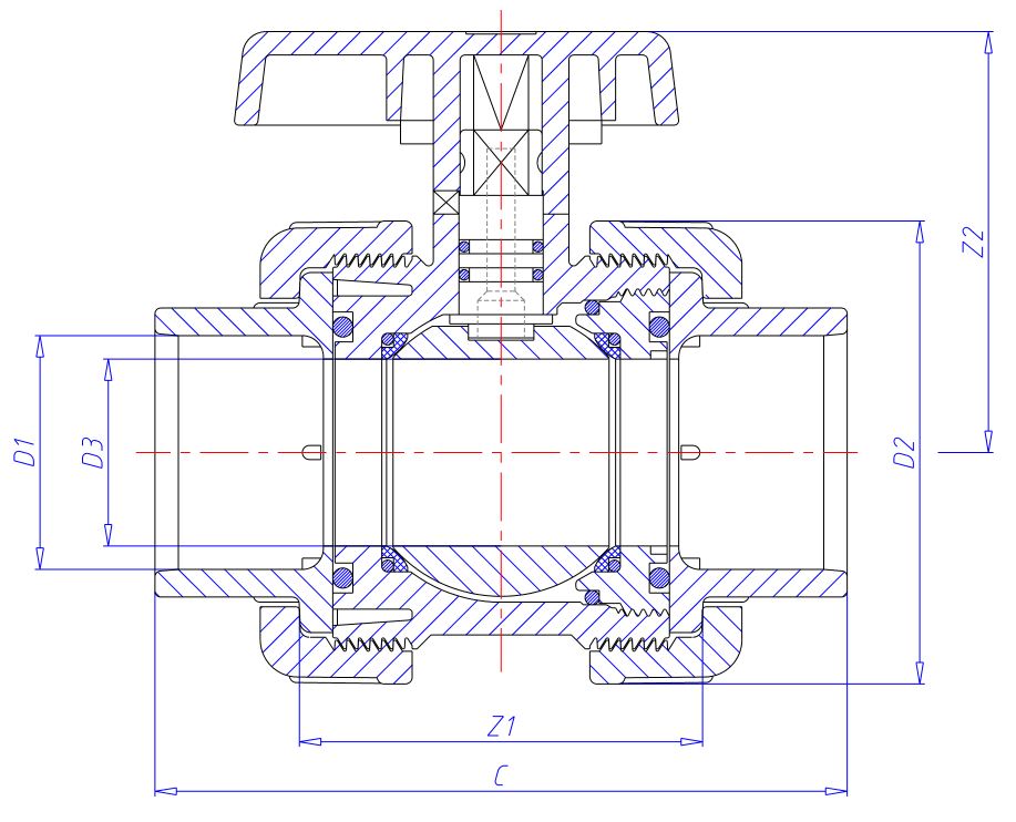 Kúluloki M. 2Union 110mm UPVC
