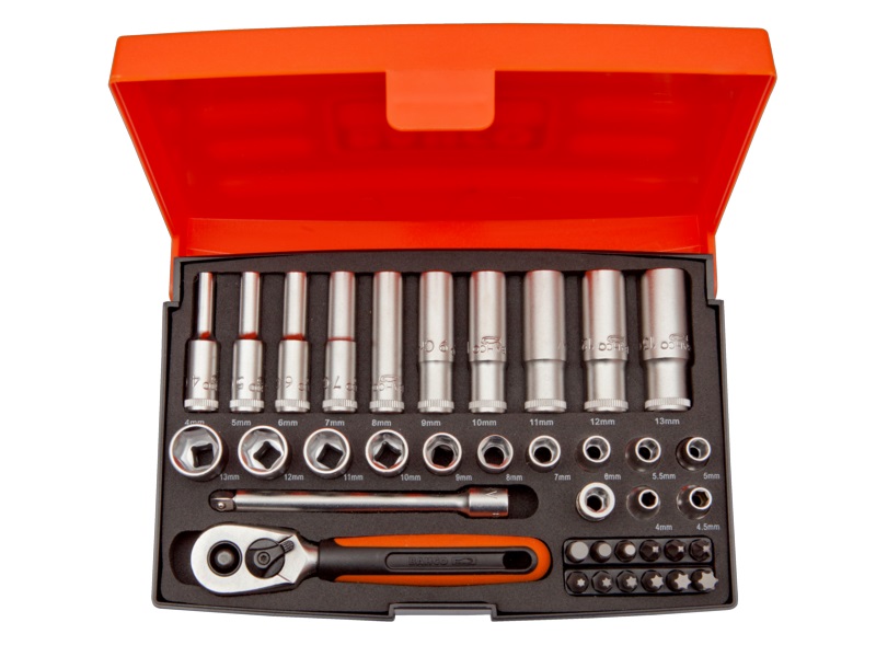 Topplyklasett 1/4" stuttir og langir top