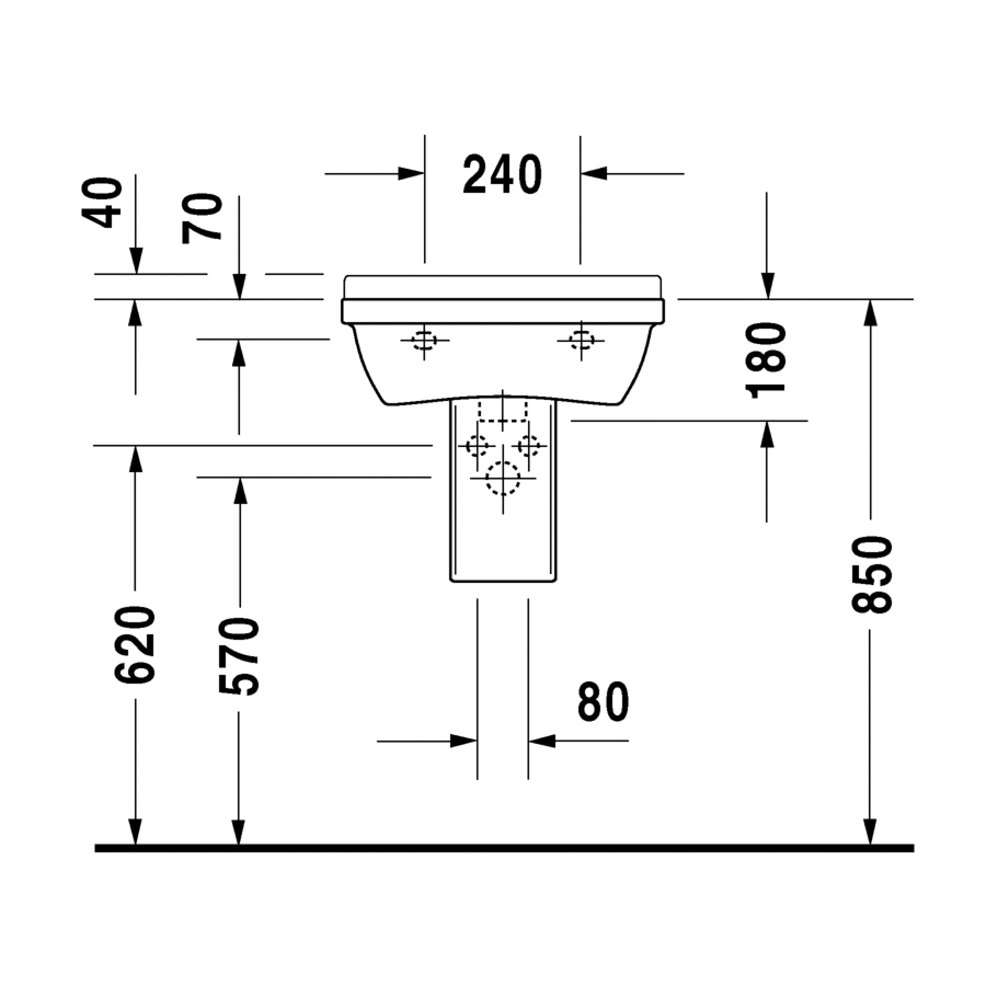 Duravit Starck 3 vegghandlaug 50x36 cm