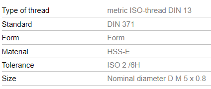 Vélsnittappi snúinn og bor saman í pakka 5mm