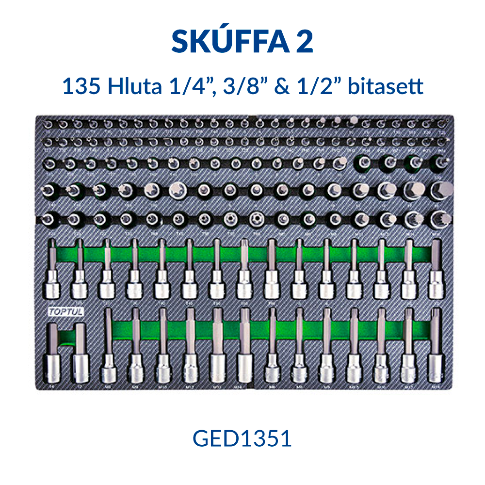 Verkfæravagn S5 340 hluta ABS toppur