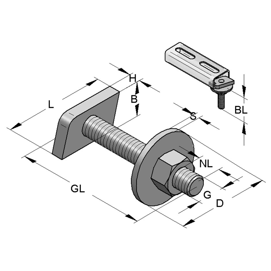 Brautarbolti 8 x 40 í C35 / STEX35 braut