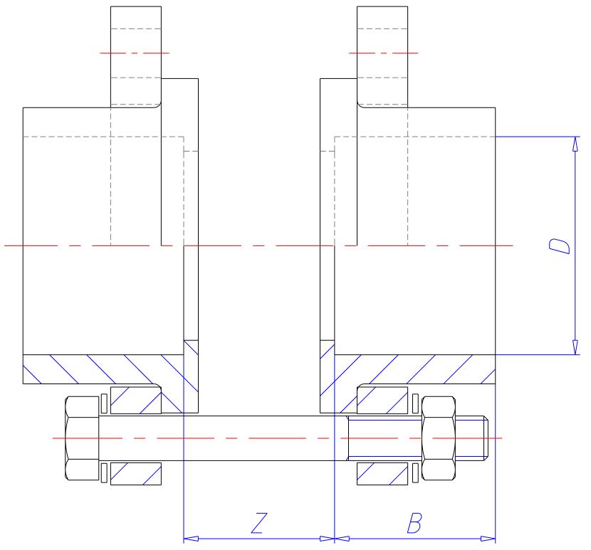 Flangsasett M.Boltum Par 140mm UPVC