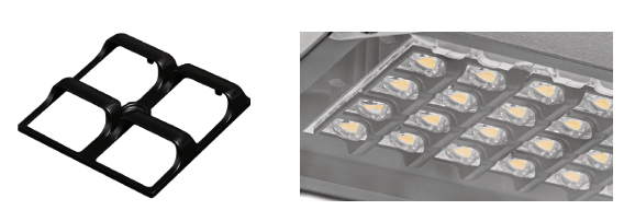 Backlight Cutter - Black 4xLED´s Square