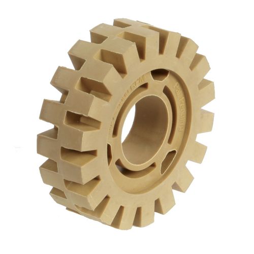 Strokleður-hjól, gult f. lím/filmur