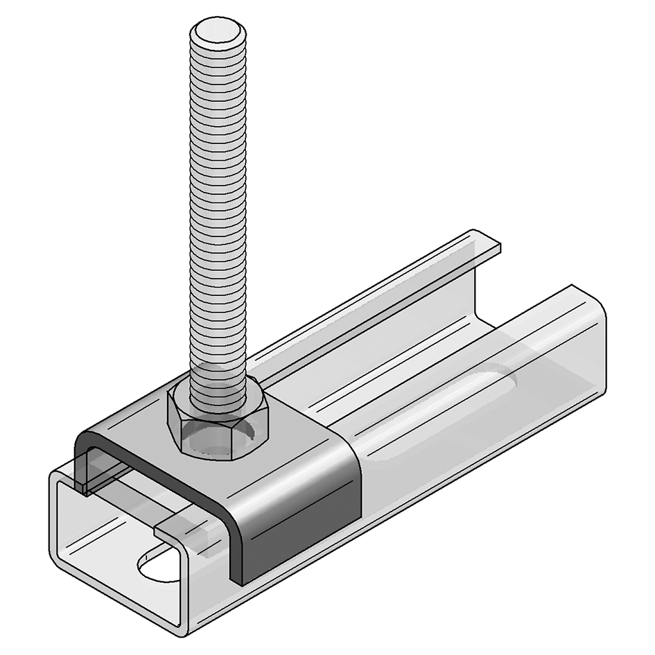 Ryðfr. haldari í braut M10 304 án ró