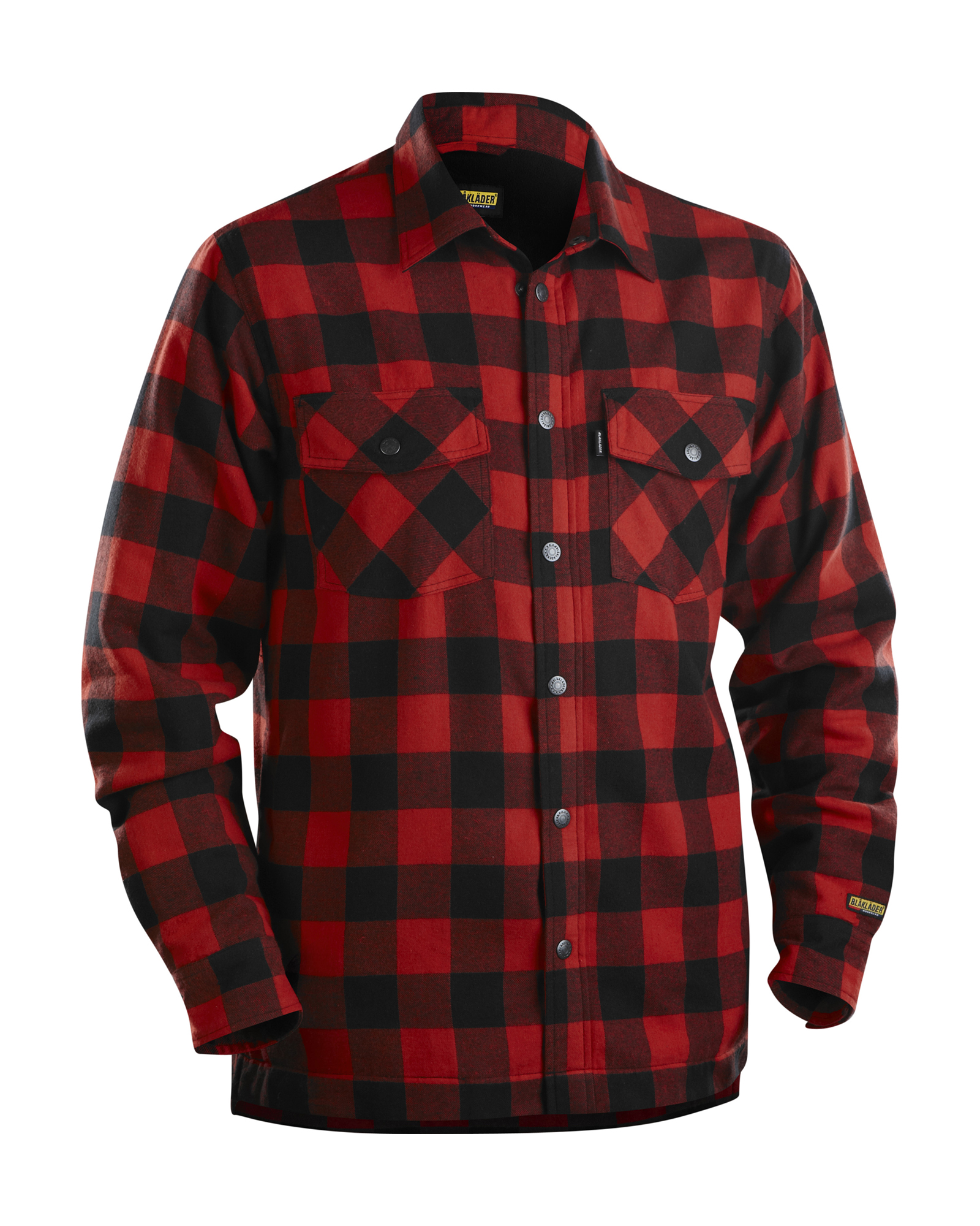 FLANNELSKYRTA FÓÐR.RAUÐ/SV-3XL