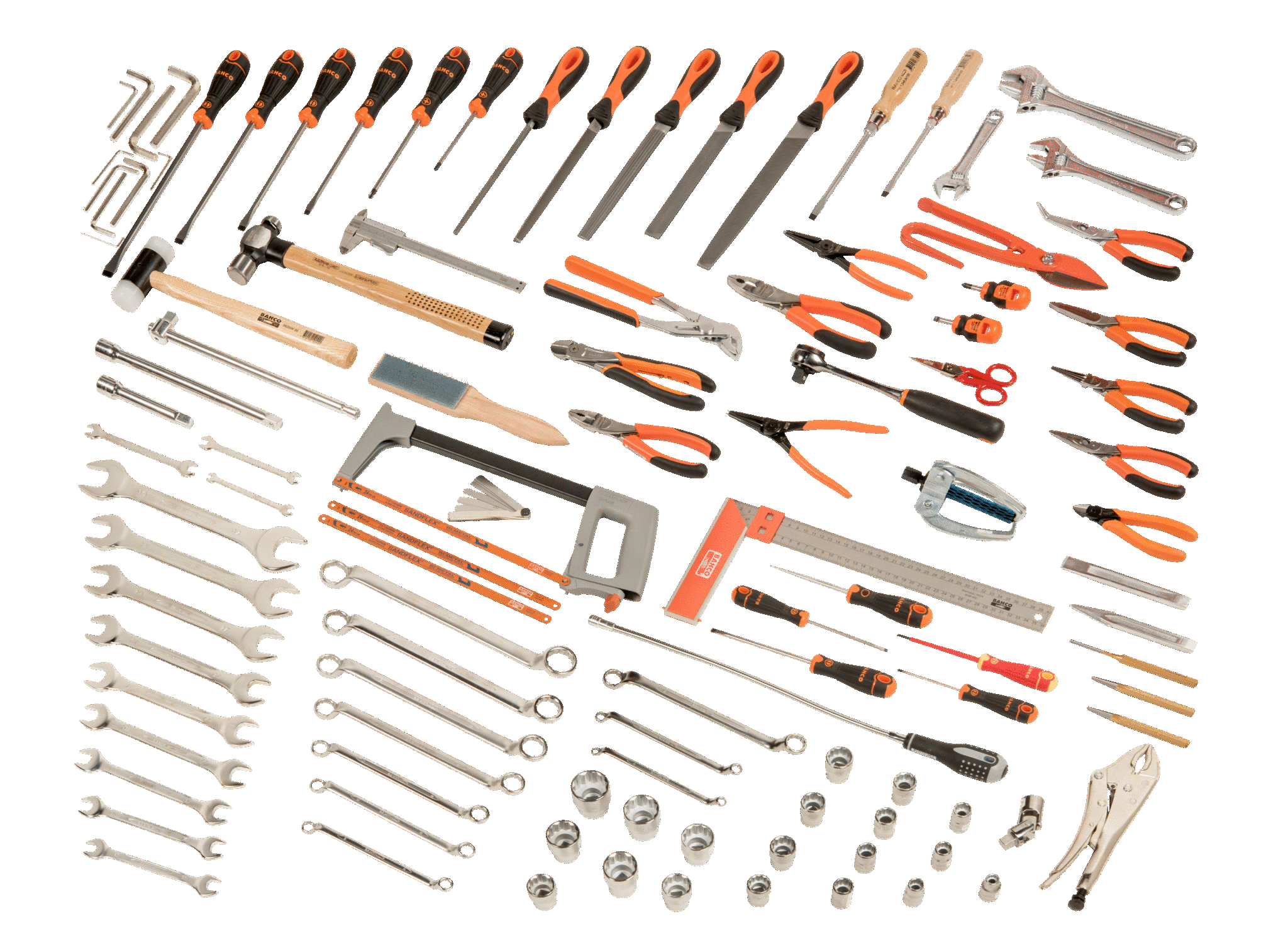 Verkfæraskápur á vegg, fullur