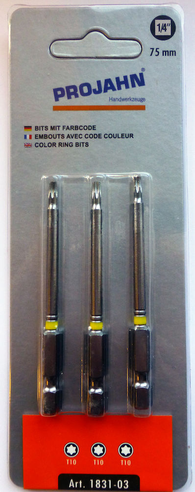 Skrúfbiti Torx 10 75mm  3stk