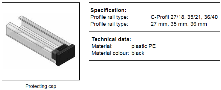 Prófíl tappi í C 36/40 plast