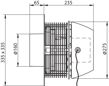 Veggblásari VVR 160-4 1x230V