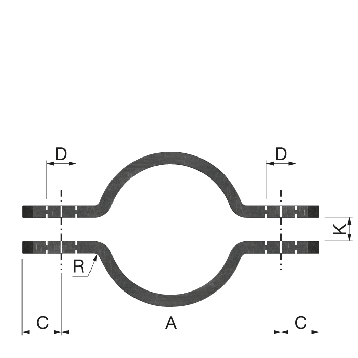 Röraklemmur 220mm 8" rafgalv
