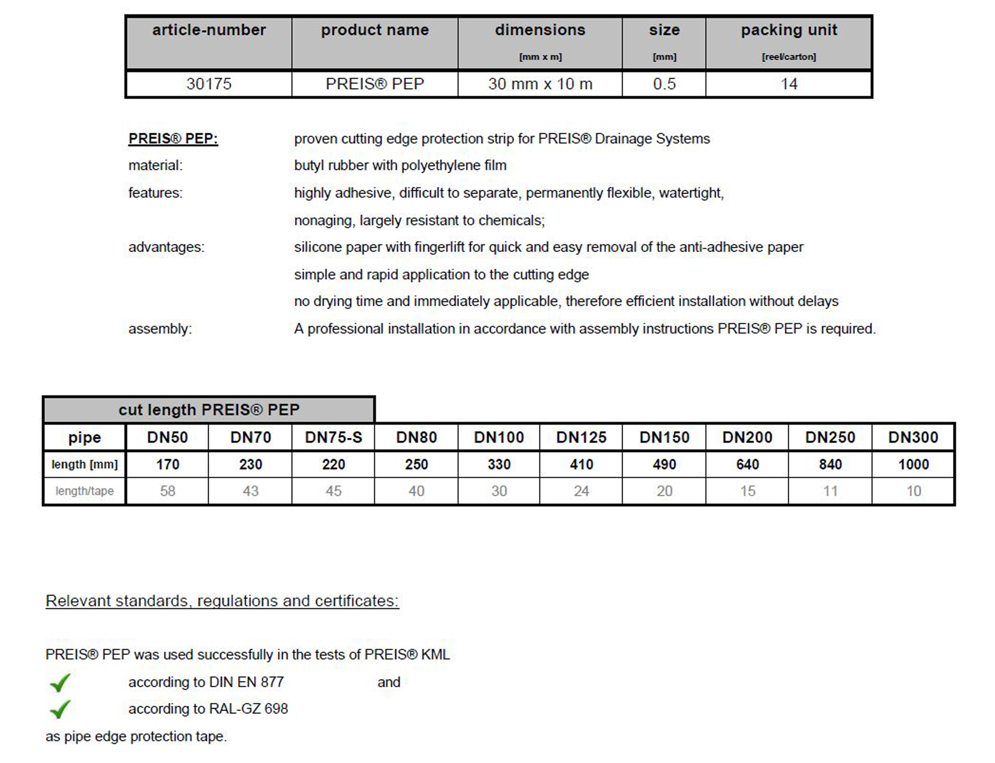 Teip á Pott rör 30mmx 10m