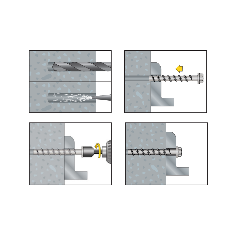 Múrskrúfa pan head -6-55/5  Zink flaked, Stór haus