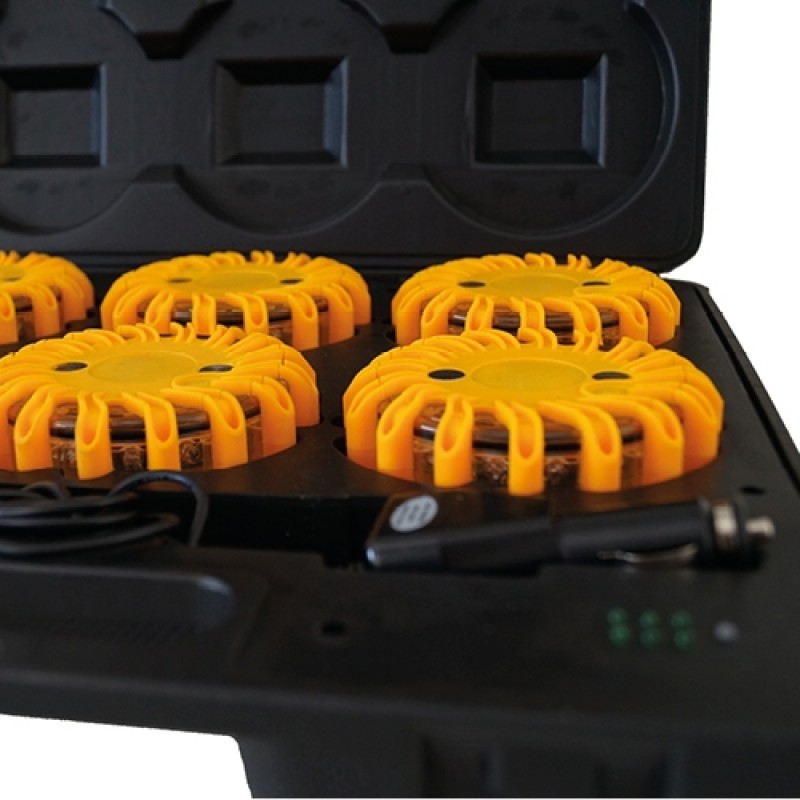 Blikkljós 6stk í hleðslutösku