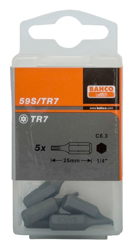 Skrúfbiti TR9 L25 mm Torx m.gati 3 í pak