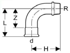 N-Hné beygja 22x3/4"galv/pres