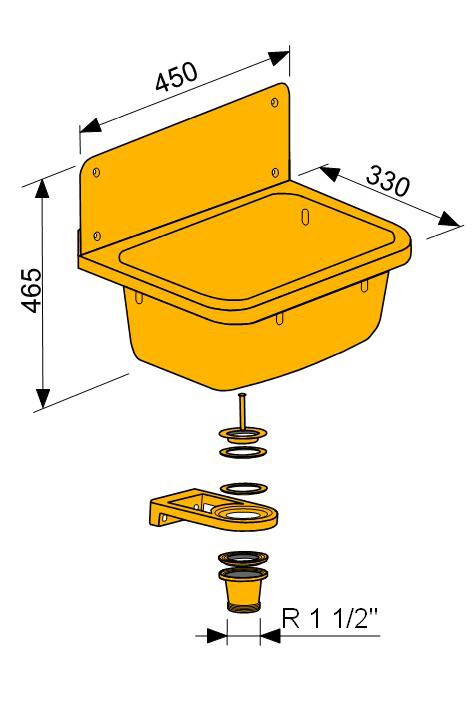 Ræstiv Anita m/baki45x33x22stá
