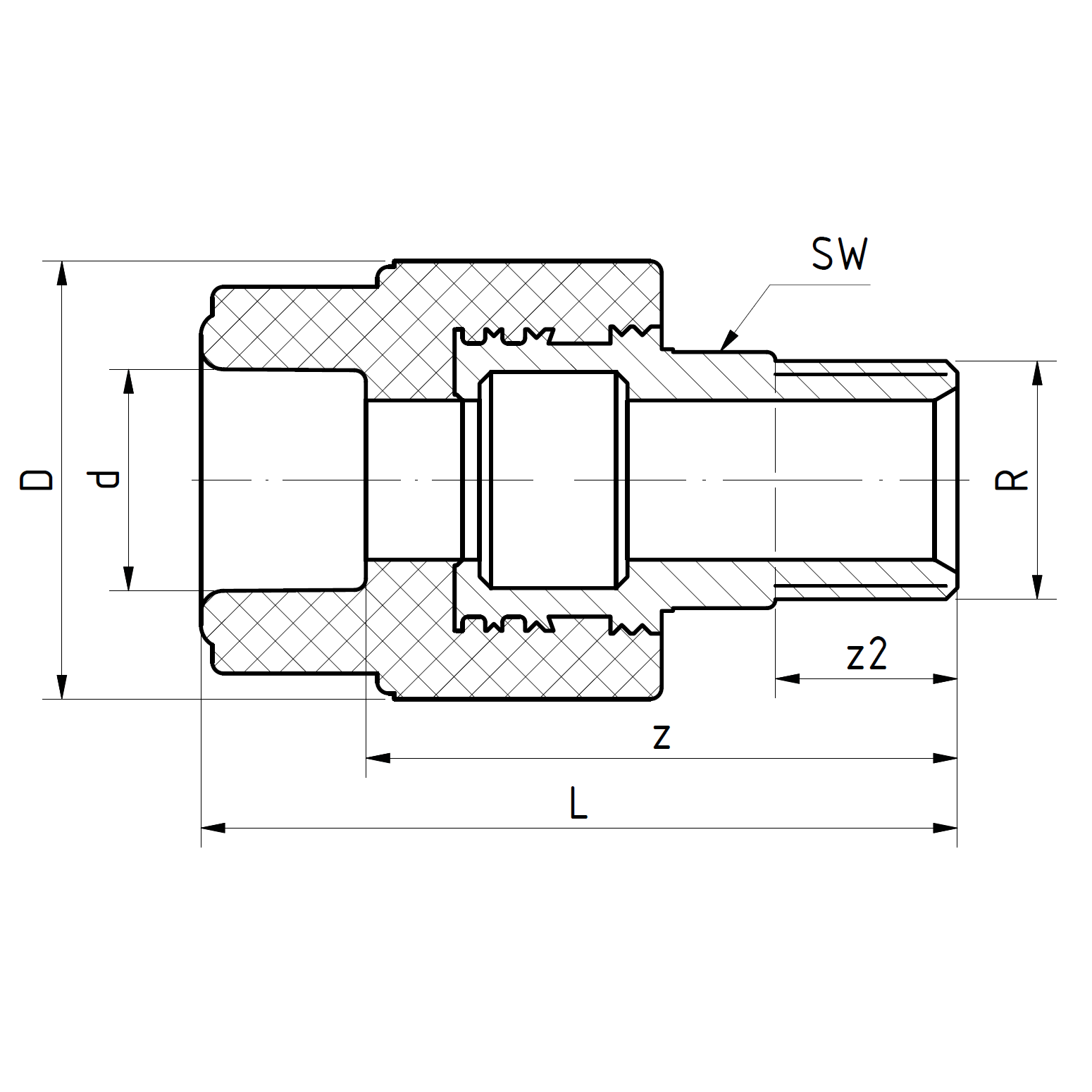 PPr FS N-Tengi 25x3/4" Rautt