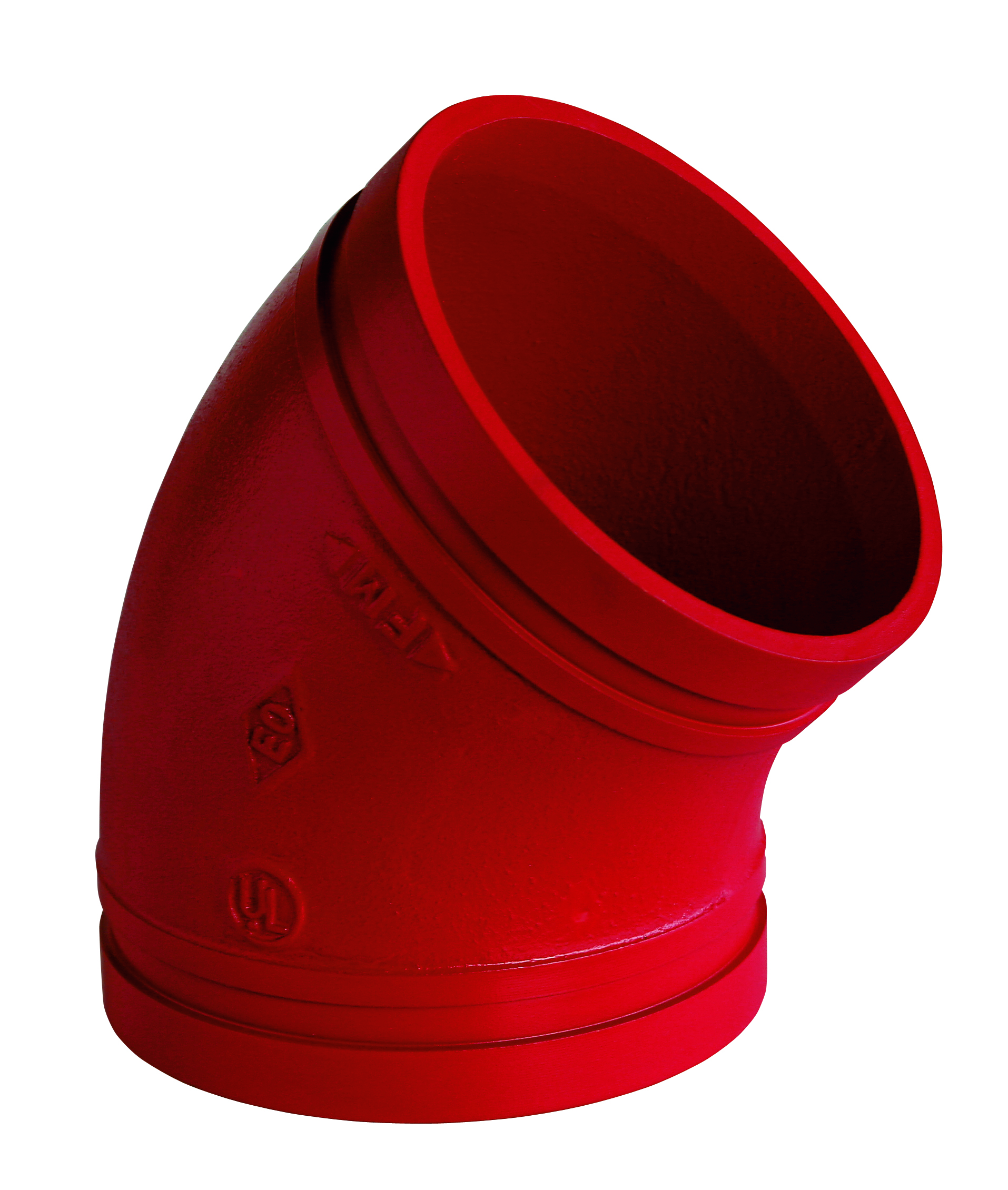 Gróp hné 11/2" 45ø rauð (ks)