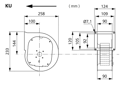 Blásari Einfaldur RFE 160 CKU Erp