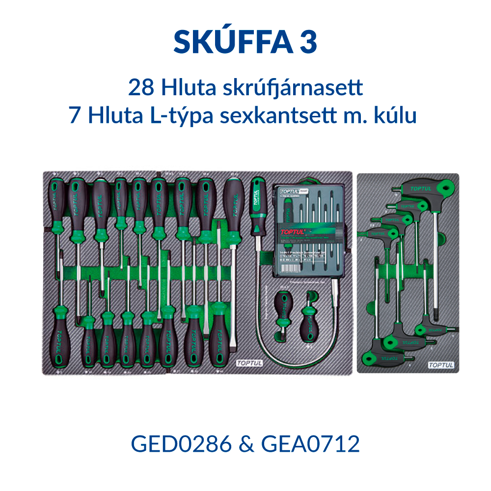 Verkfæravagn S5 413 hluta Jumbo Ryðfrír toppur