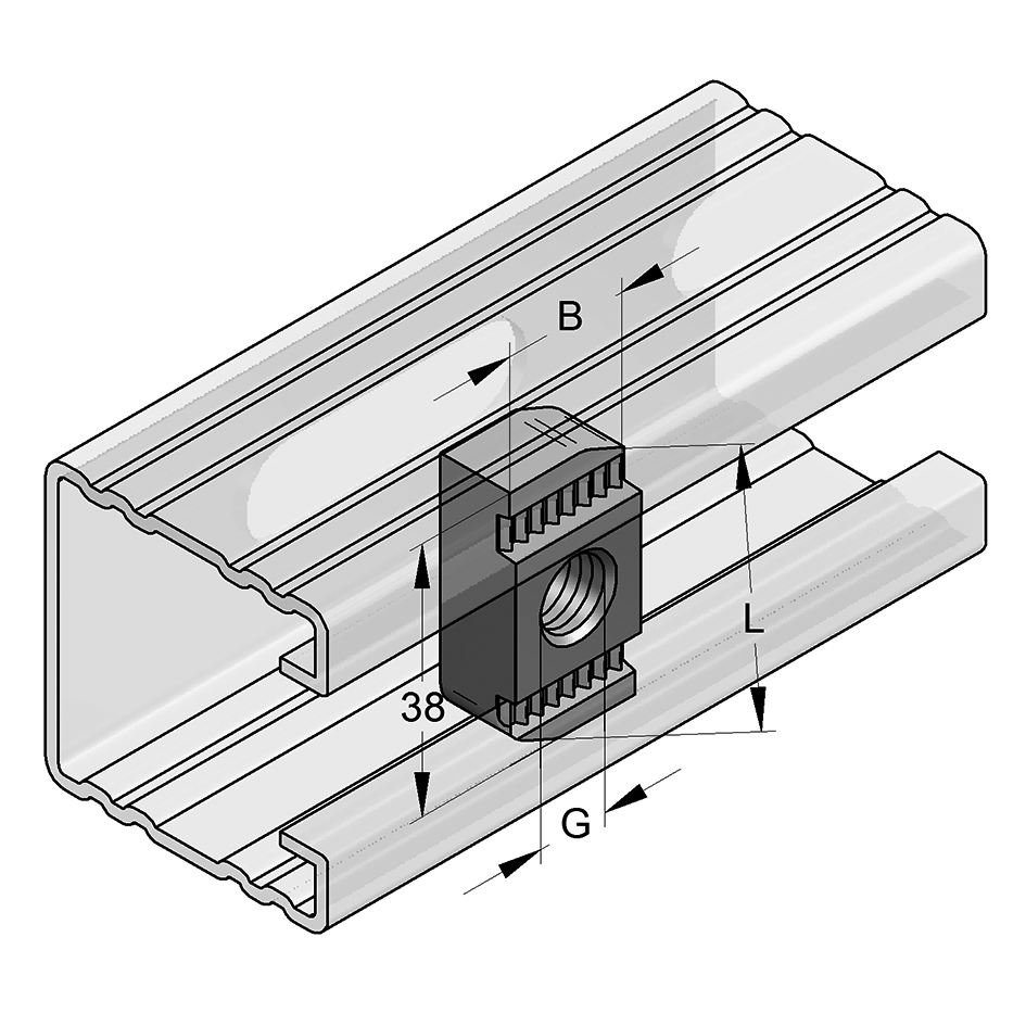 Brautarró S M10 f/braut C45 36mm x 20mm galv (100)