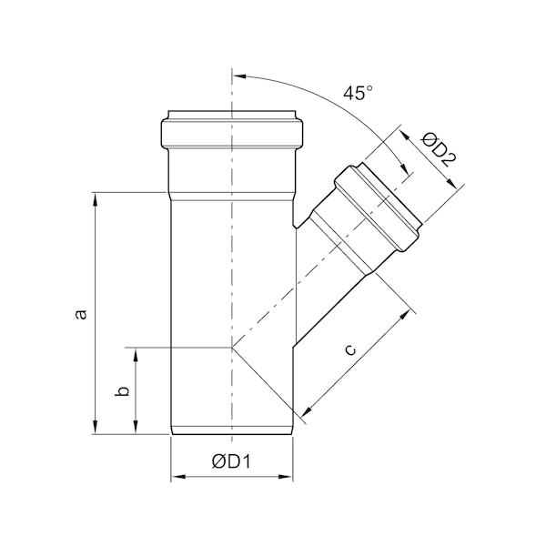 Grein 110/50/45° ryðfrí