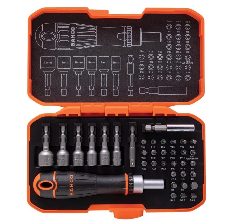 Bitasett 36stk m.skrallskrúfjárni