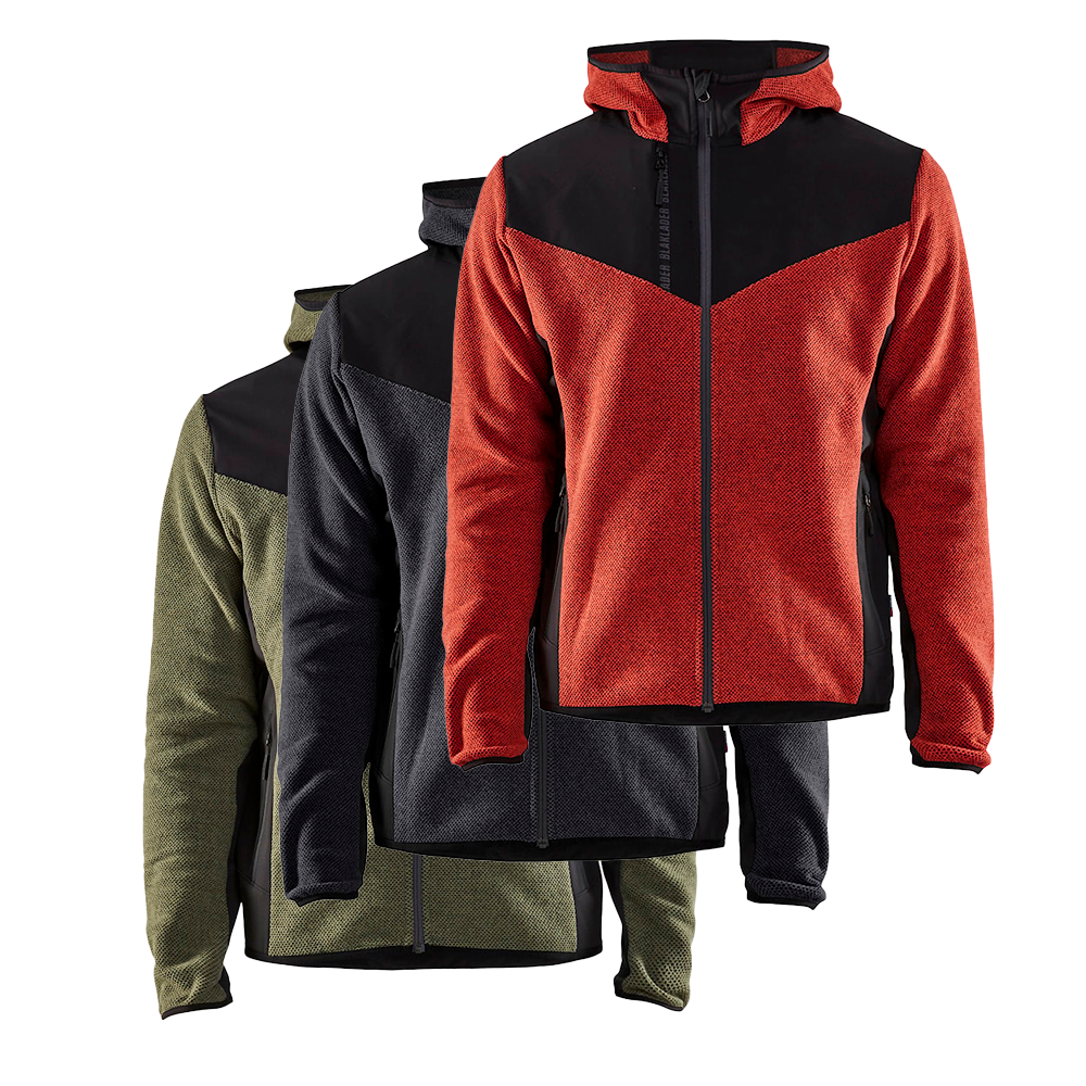 Prjónajakki m/hettu softs d.gr./black 3XL