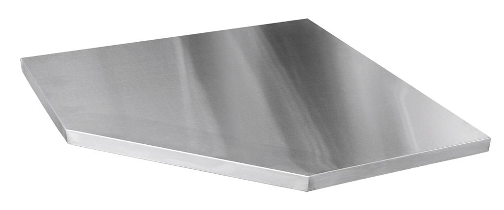 Borðplata, ryðfrítt stál fyrir Hornskáp