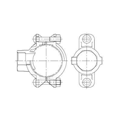 Snittað klemmuté 2" x 3/4" rautt (ks)