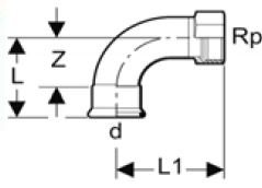 M-Hné beygja 12x3/8 galv/press