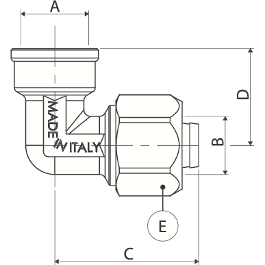 Lauskóna Múffu Hné 20x3/4" f/Álpex