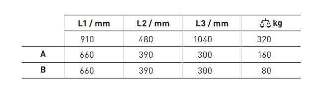 Borð á hjólum 3 hillur
