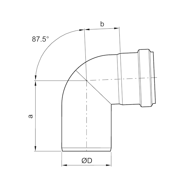 Hné 75/87,5° ryðfrítt