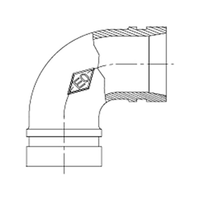 Gróp hné 11/4" 90ø rauð (ks)