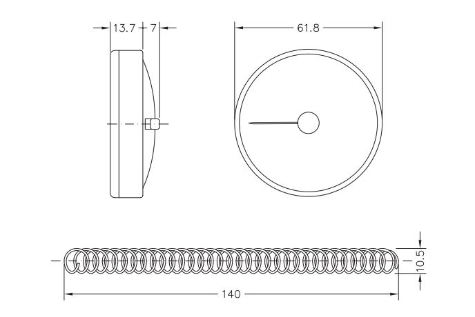 Hitamælir áspenntur 120 °c