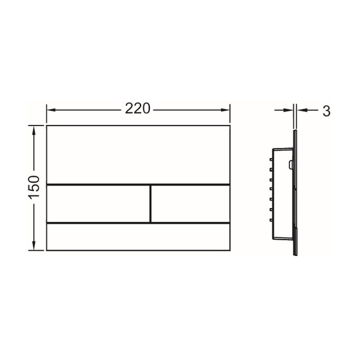 TECE Square II Hnappur Króm