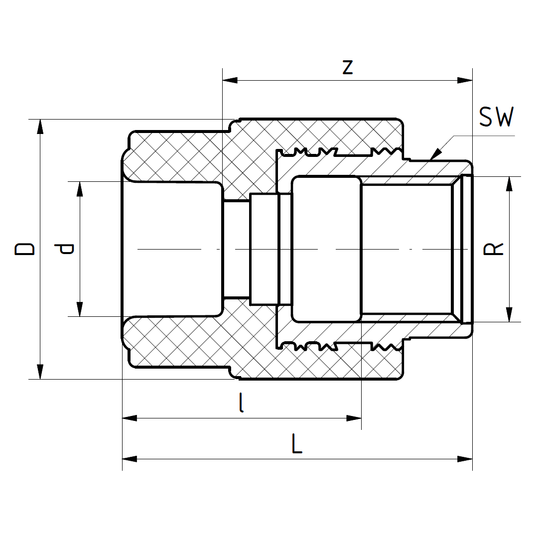 PPr FS M-tengi 32x3/4" Rautt