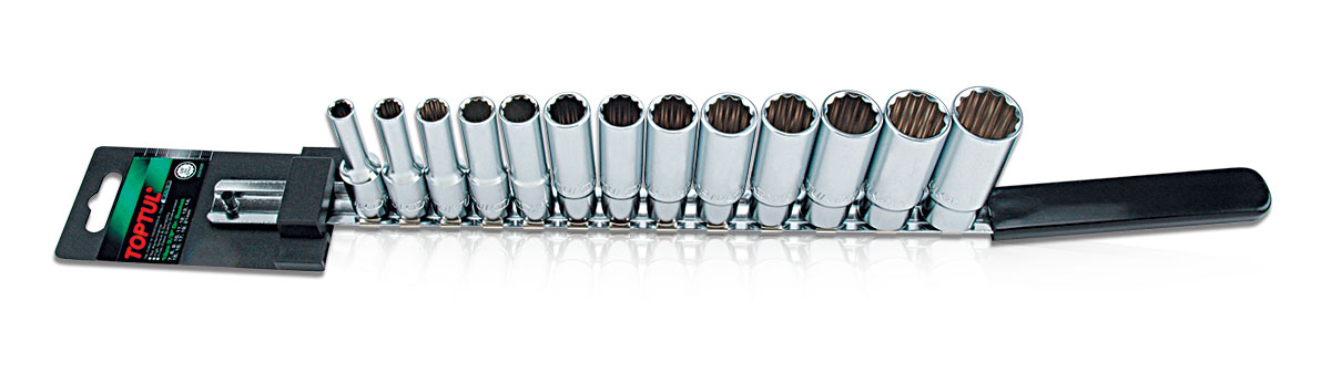 Toppasett á sleða 12 pt  3/8" Djúpir