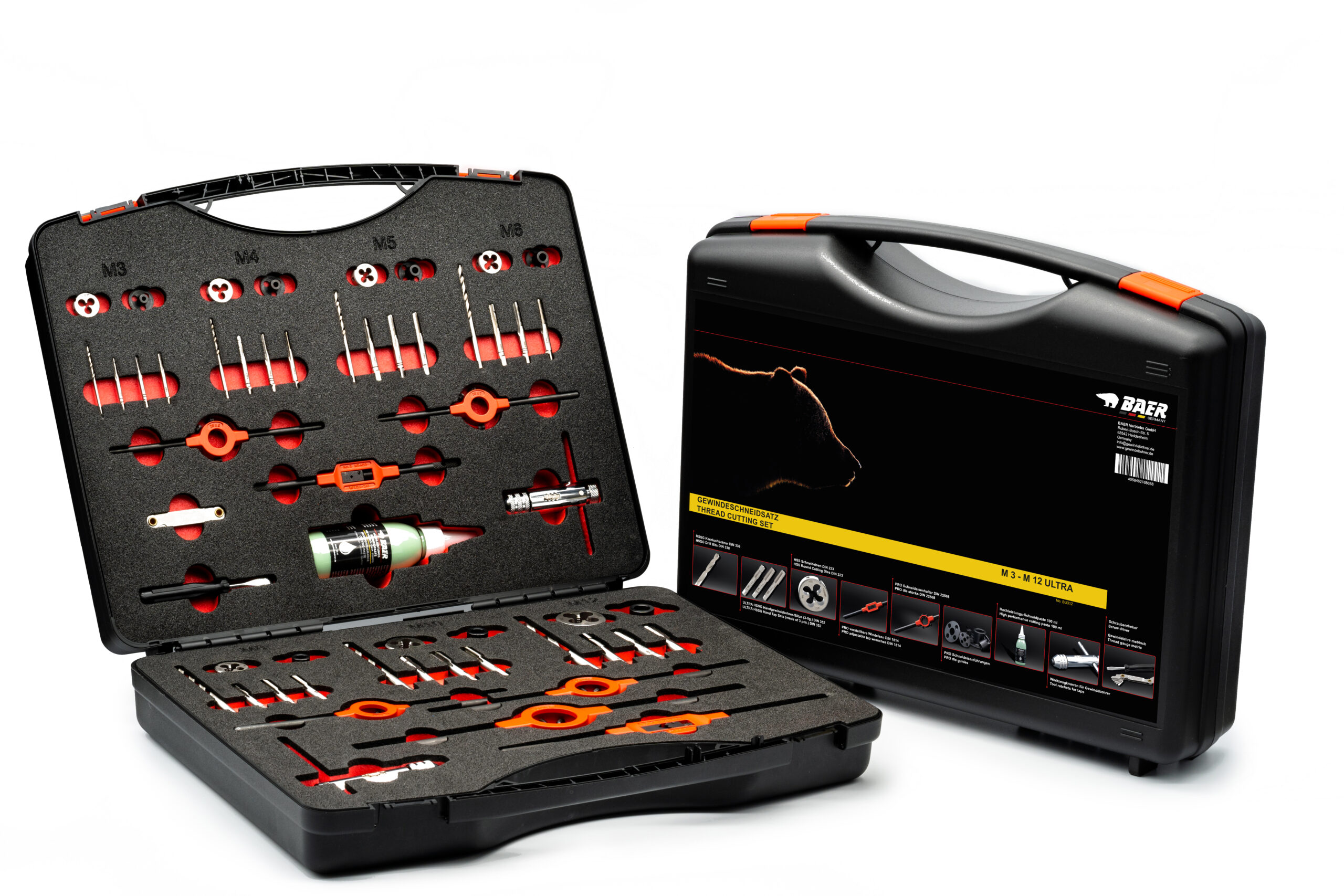 Snittsett M3-M12 tappar og bakkar HSS